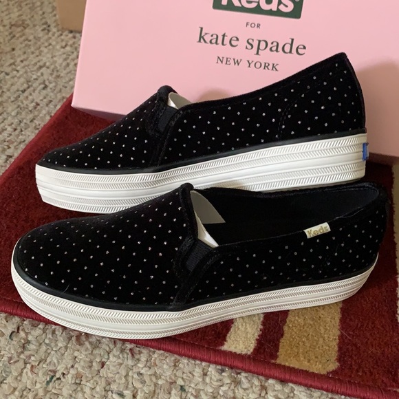 Kate Spade Velvet Glitter Triple Decker Shoes - Picture 3 of 13